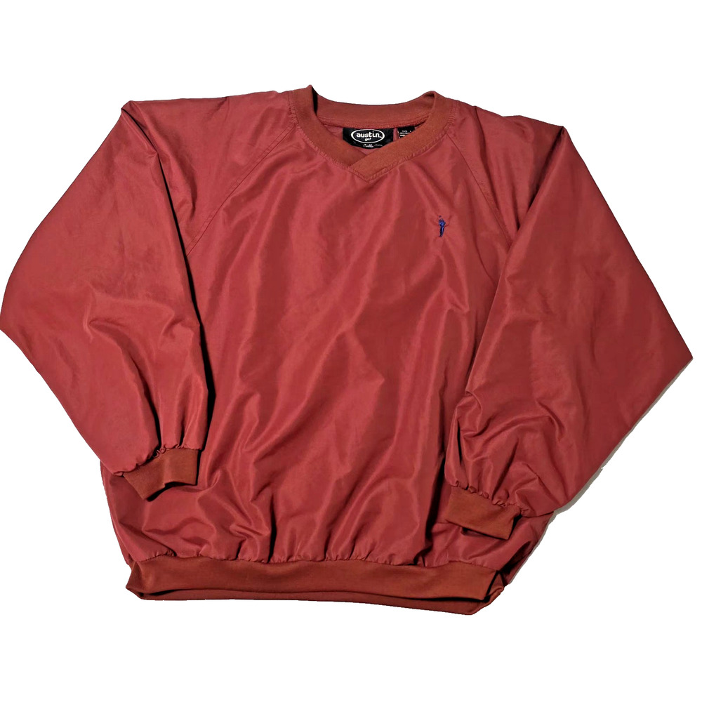 Vintage 90s Austin Golf Tour Collection Red Windshirt V-Neck Pullover